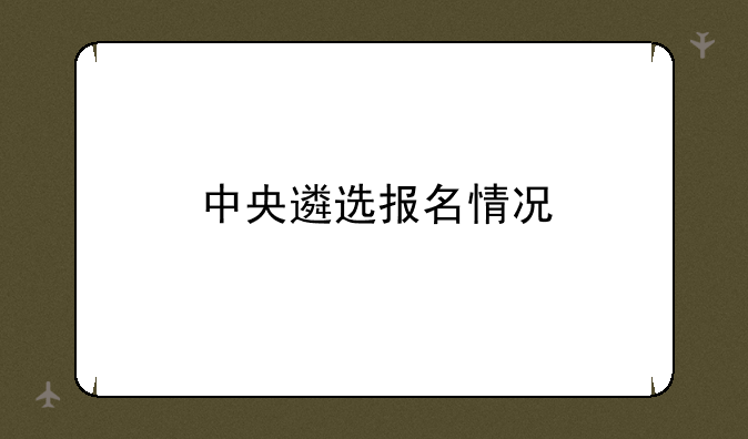 中央遴选报名情况