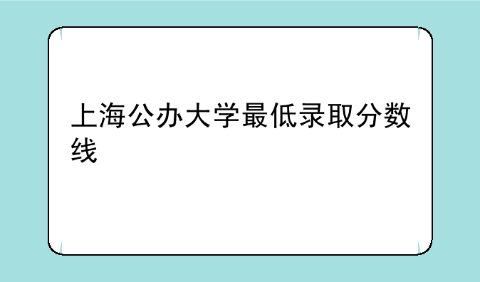 上海公办大学最低录取分数线