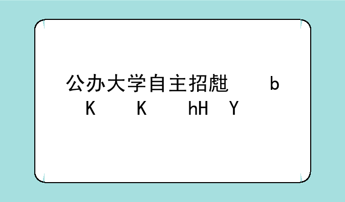 公办大学自主招生是什么意思